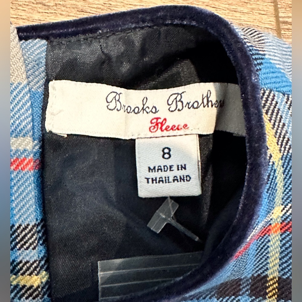 NWT! Brooks Brothers Girls 8 Blue Plaid Short Sleeve Sheath Dress - Picture 3 of 7